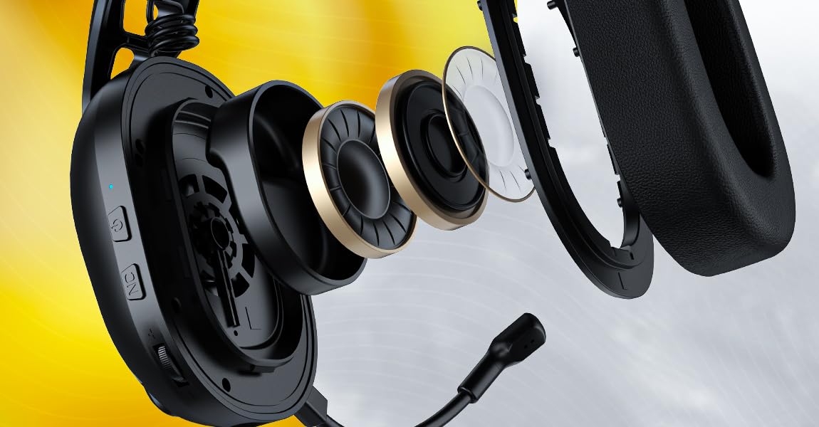 HATOR Hyperpunk 3 Wireless Gaming Headset - Wireless Hi-Res Audio, Hybrid ANC, driver da 40 mm, Bluetooth e 2.4 GHz, batteria da 45 h, microfono rimovibile, USB-C - per PC, PS5, nero