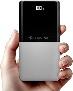 ZEBRONICS EnergiPod 10R1, Power Bank, 10000 mAh, 22.5W Super Fast Charging PD 3.0 (PPS), Dual Type C & USB Port, LED Percentage Indicator, for iPhone, Android, Tablets, Airpods (White)