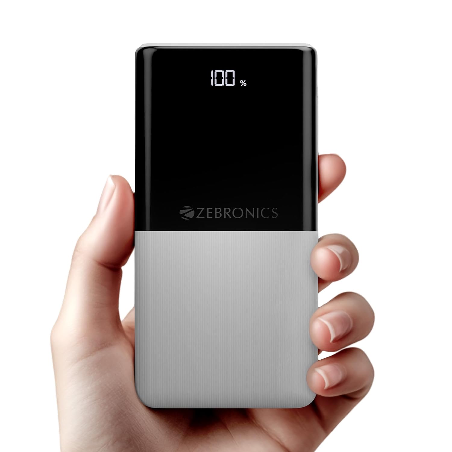 ZEBRONICS EnergiPod 10R1, Power Bank, 10000 mAh, 22.5W Super Fast Charging PD 3.0 (PPS), Dual Type C & USB Port, LED Percentage Indicator, for iPhone, Android, Tablets, Airpods (White)