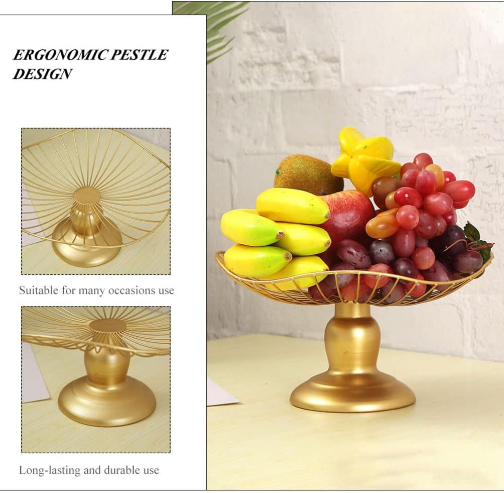 Hemoton 2pcs Decorative Fruit Bowl Stand for Serving Fruits Snacks and Dried Food Elegant High Base Tray for Weddings Parties and Home Decor Finish
