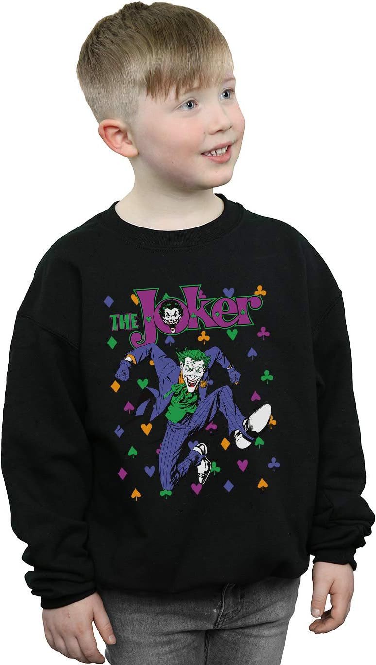 DC Comics Boys Batman Joker Cards Jump Sweatshirt Black 5-6 Years