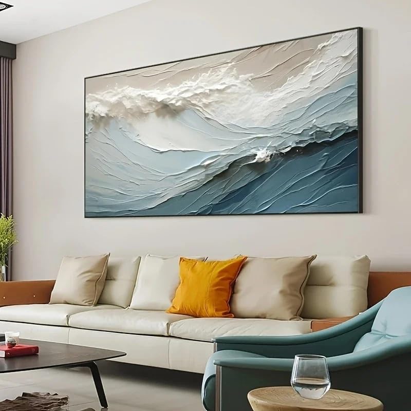 Póster de lienzo de olas marinas boho para crear un salón relajante y moderno 3