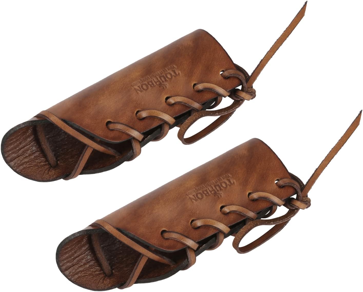 Tourbon Vintage Brown Axe Handle Guard Leather Hatchet Collar Protection Holder (Pack of 2 Pieces)