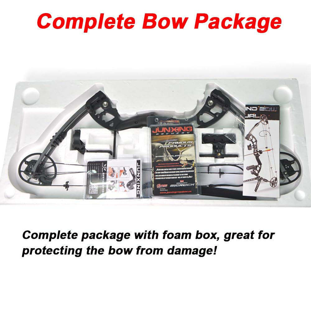 Compoundbogen Set Jagdbogen 30-70lbs Einstellbar Jagdbogen mit Bogen Zubehör Erwachsene Compound Bögen Bogenschießen Jagd 320 FPS Rechtshänder (Schwarz Bogen)