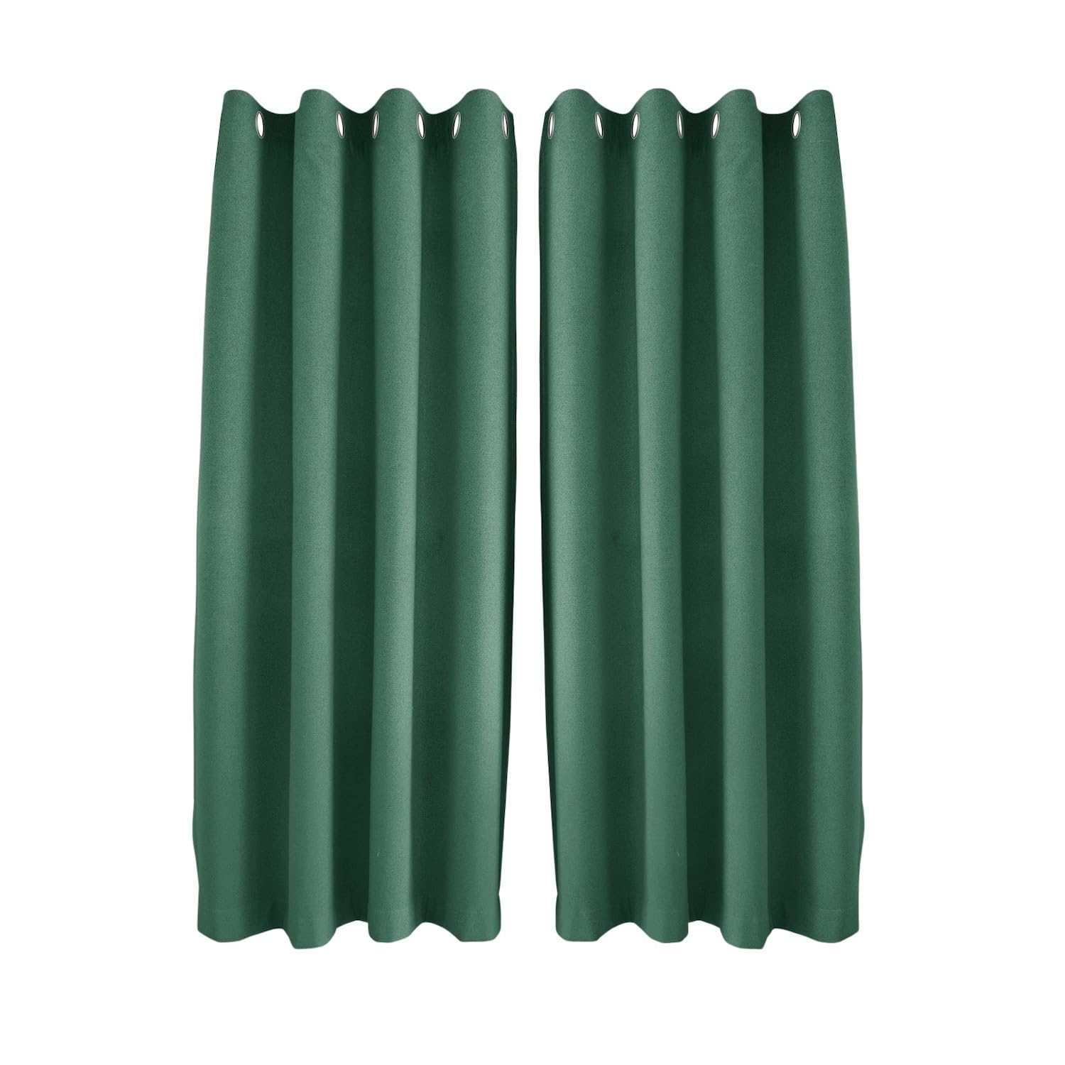 Happy Homewares Textured Linen Blackout Curtains - Emerald - 117 cm x 137 cm