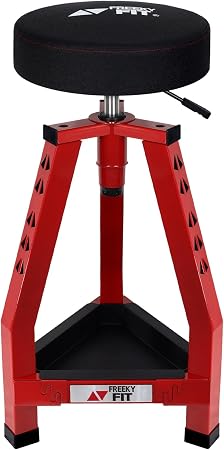 FreekyFit Adjustable Mechanic Garage Stool with 360° Swivel