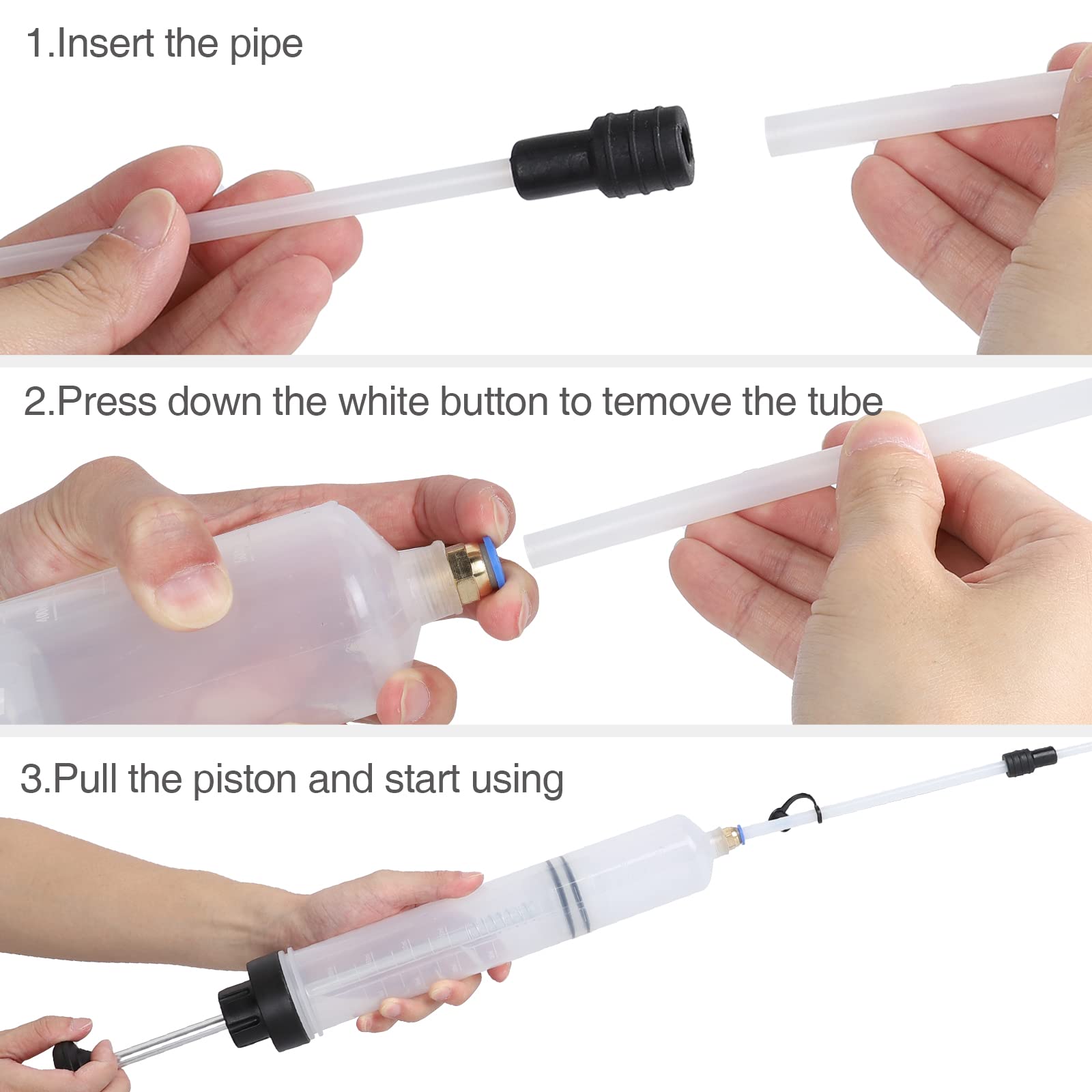 Pompa Estrazione Fluidi 200cc - Siringa Per Olio Motore, Carburante, Con Tubo Flessibile - Foto 7