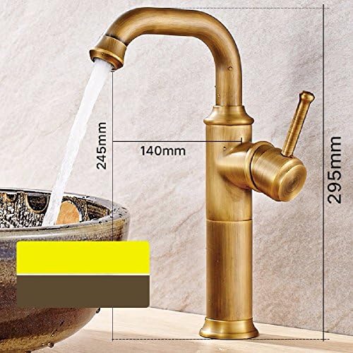 HQLCX American black wash basin wash basin faucet, stage basin faucet, retro copper bathroom hot and cold faucet,C