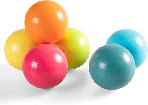 Bolas Montessori de madera arcoíris de 1.8 pulgadas, juguetes de bolas de madera coloridaspastelnatural para niños pequeños y bebés, material de