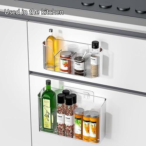 Miniatura 2 de Organizador de puerta de gabinete de 2 piezas, organizador de gabinete de cocina autoadhesivo, caja de almacenamiento para puerta de gabinete para