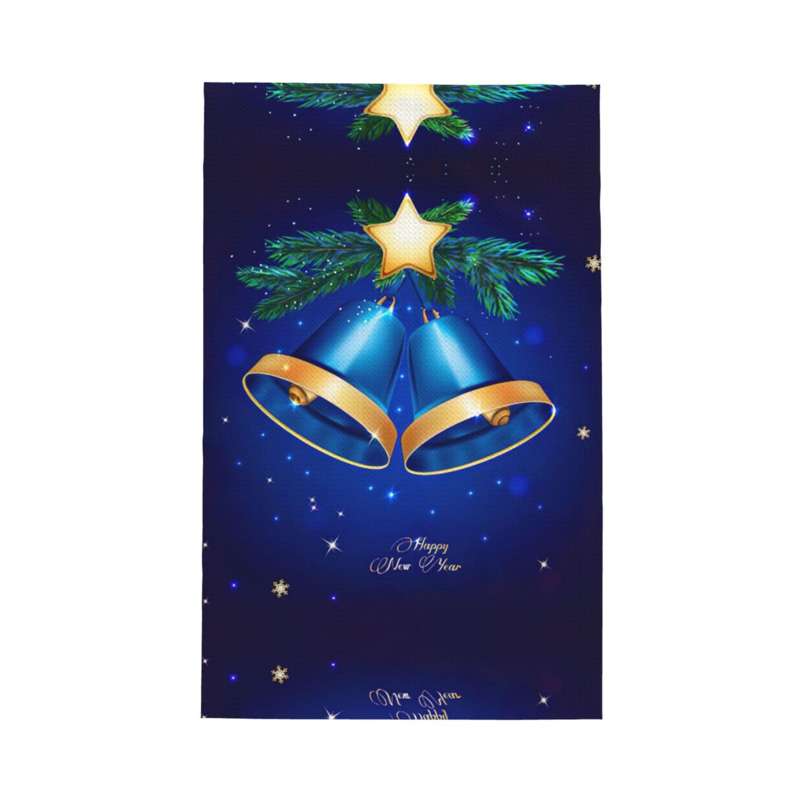 XXahnbm Merry Christmas Happy New Year Print Waffle Kitchen Towel,Absorbent Hand Towel
