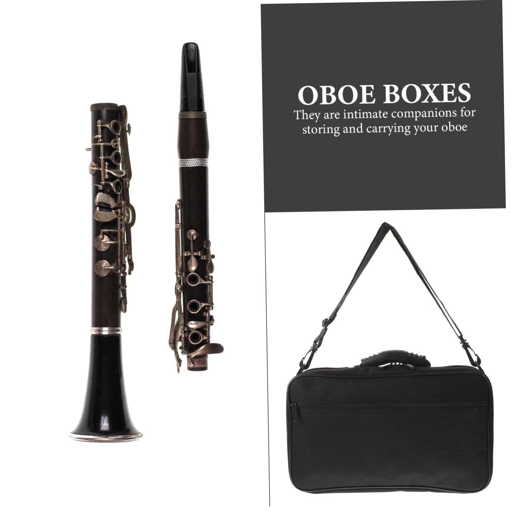 Paquet de Transport pour Hautbois, Étui en Matériau Sombre, Lot 1 Set