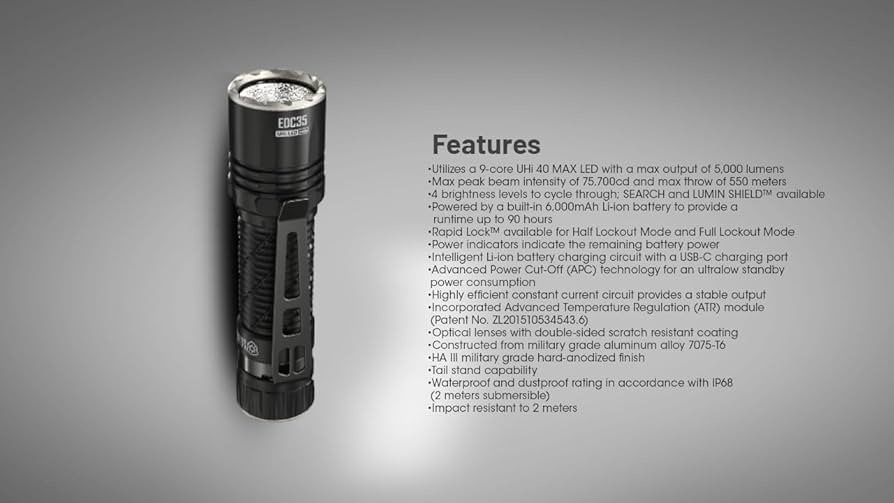 nitecore EDC35 最大照射距離550m