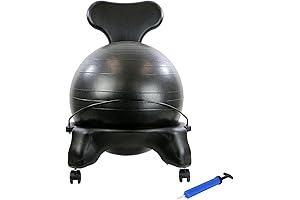 CANDO Ball Chair Inflatable Ergonomic Active Seating Exercise Ball Chair with Air...