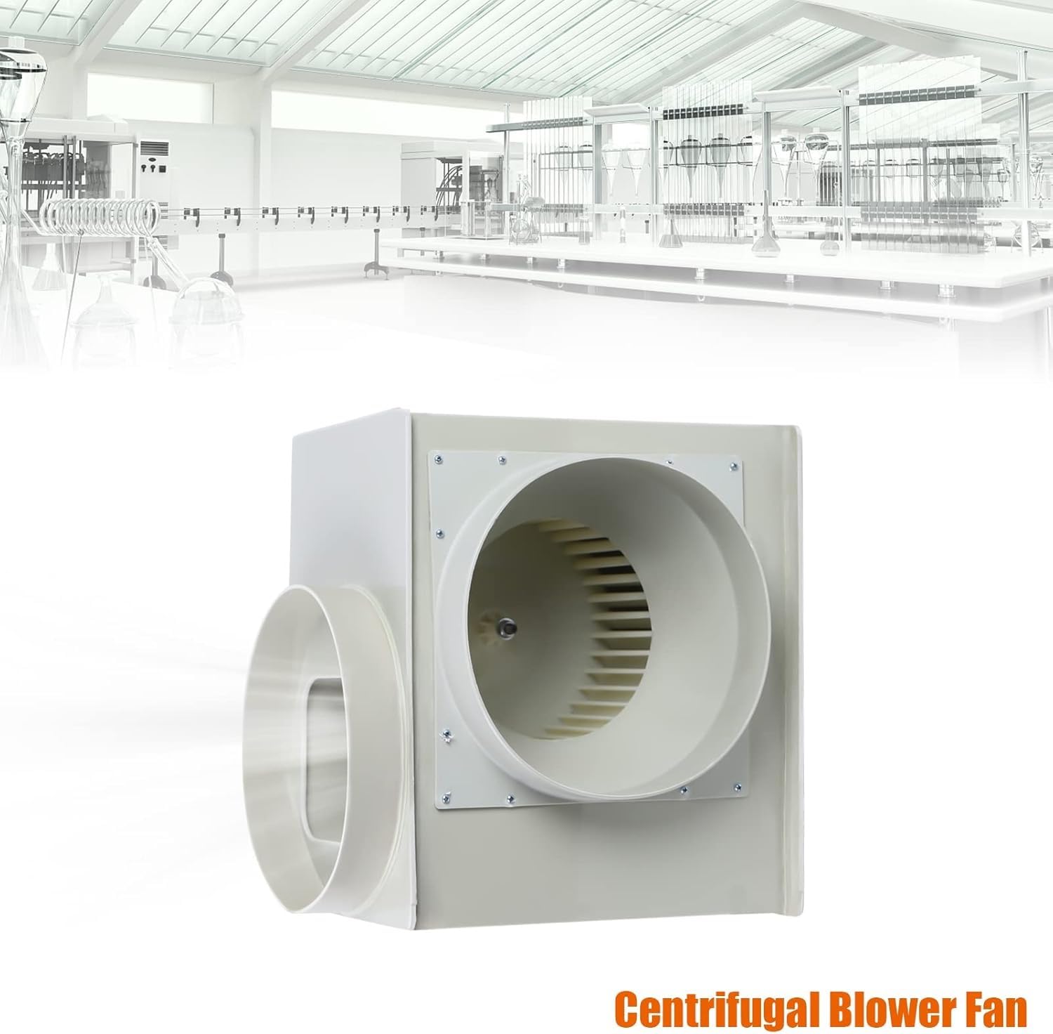 Ventilador extractor centrífugo de 300 W – Ventilador industrial para conductos, salida de 250 mm, para campanas de extracción de laboratorio, ventilación de polvo, humos y vapores