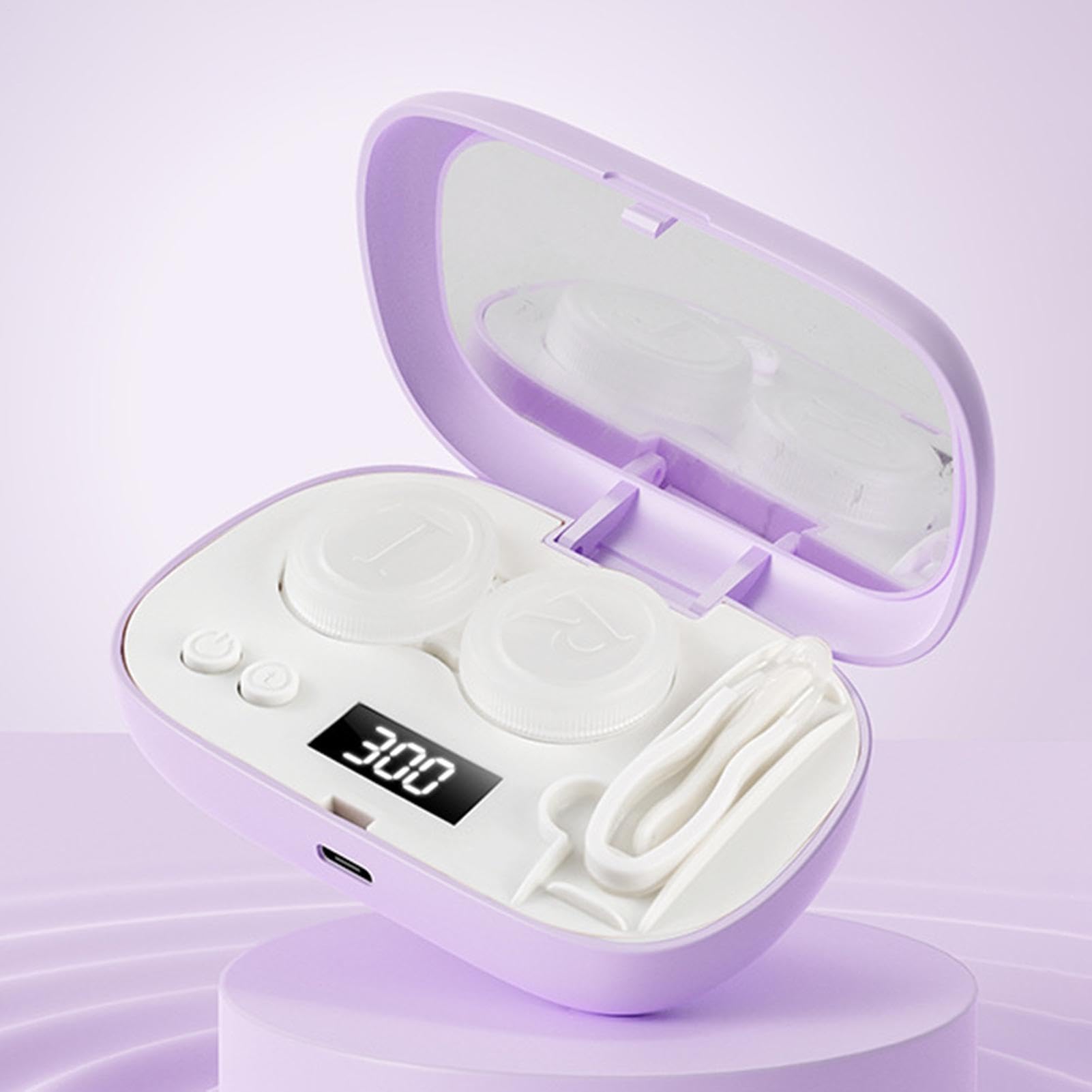 Limpiador Ultrasónico De Lentillas Temporizador Ultrasónico Portátil de 5 | Estuche de Viaje para Lentillas Para Hombres Y Mujeres, Diario, Viajes, Hogar, Oficina, Negocios, Escuela