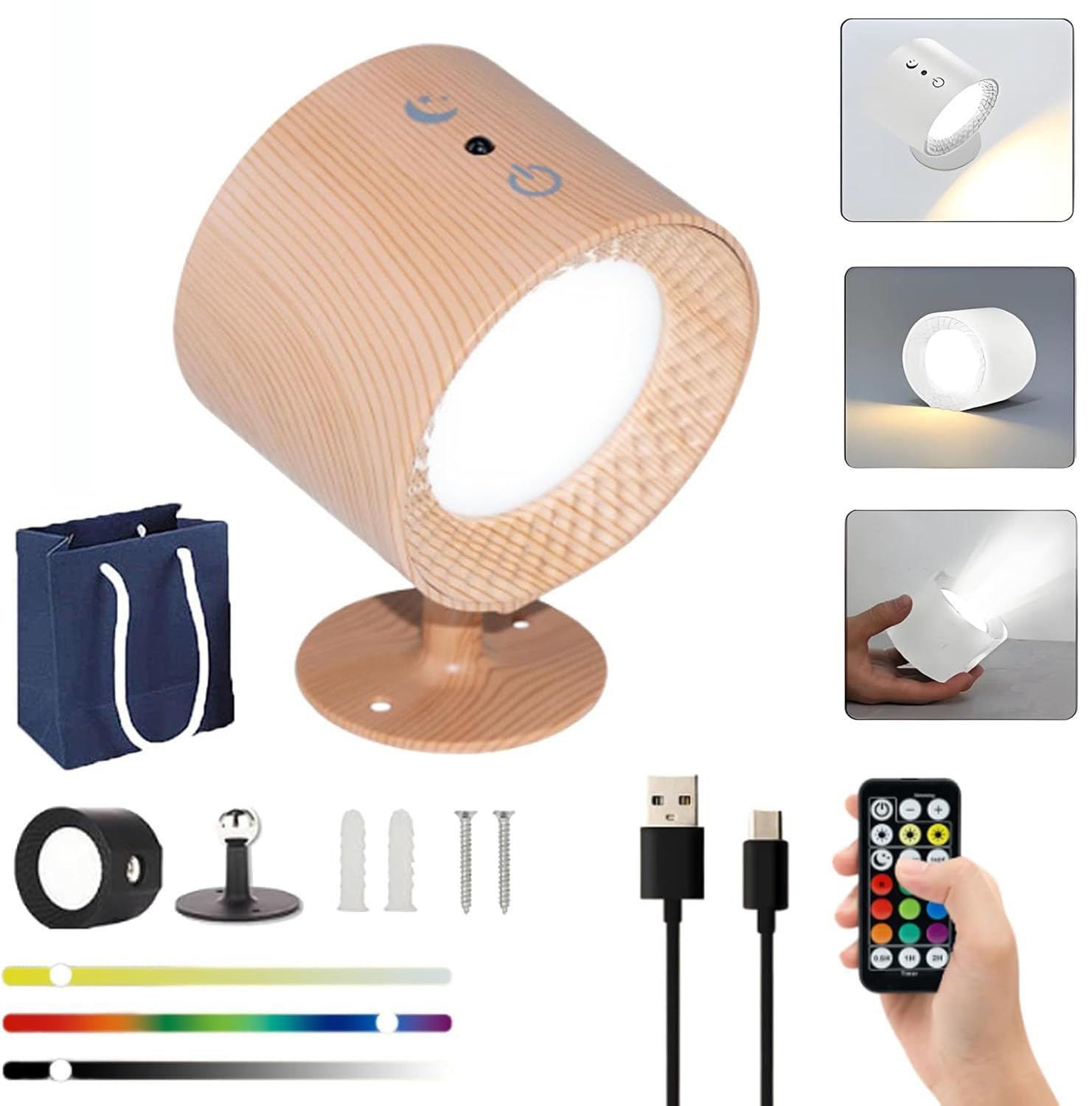 Gienslru C Glowright, Glowright Lights, Glowright Lighting Uk, Glowright Magneti Wall Lights, Glow Right Lights, Glowright Indoor Everywhere Light 2.0, 3 Olor Temperature Dimmable Remote Ontrol Wall Light (C)
