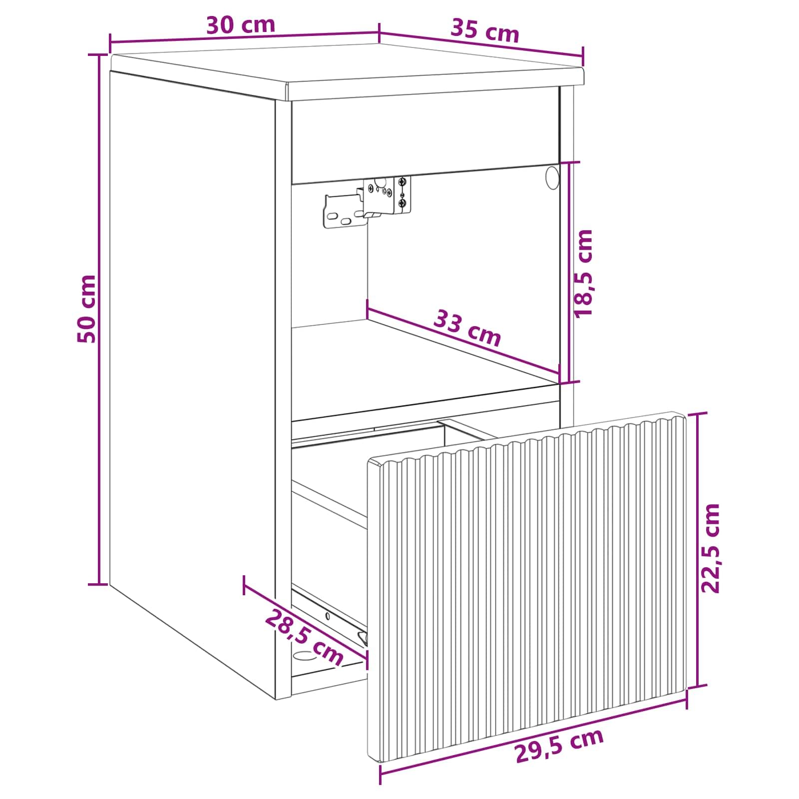 Armoire de salle de bain en chêne fumé - 30 x 35 x 50 cm - Avec beaucoup d'espace de rangement et porte - Meuble de salle de bain moderne pour salle de bain, WC et lavabo