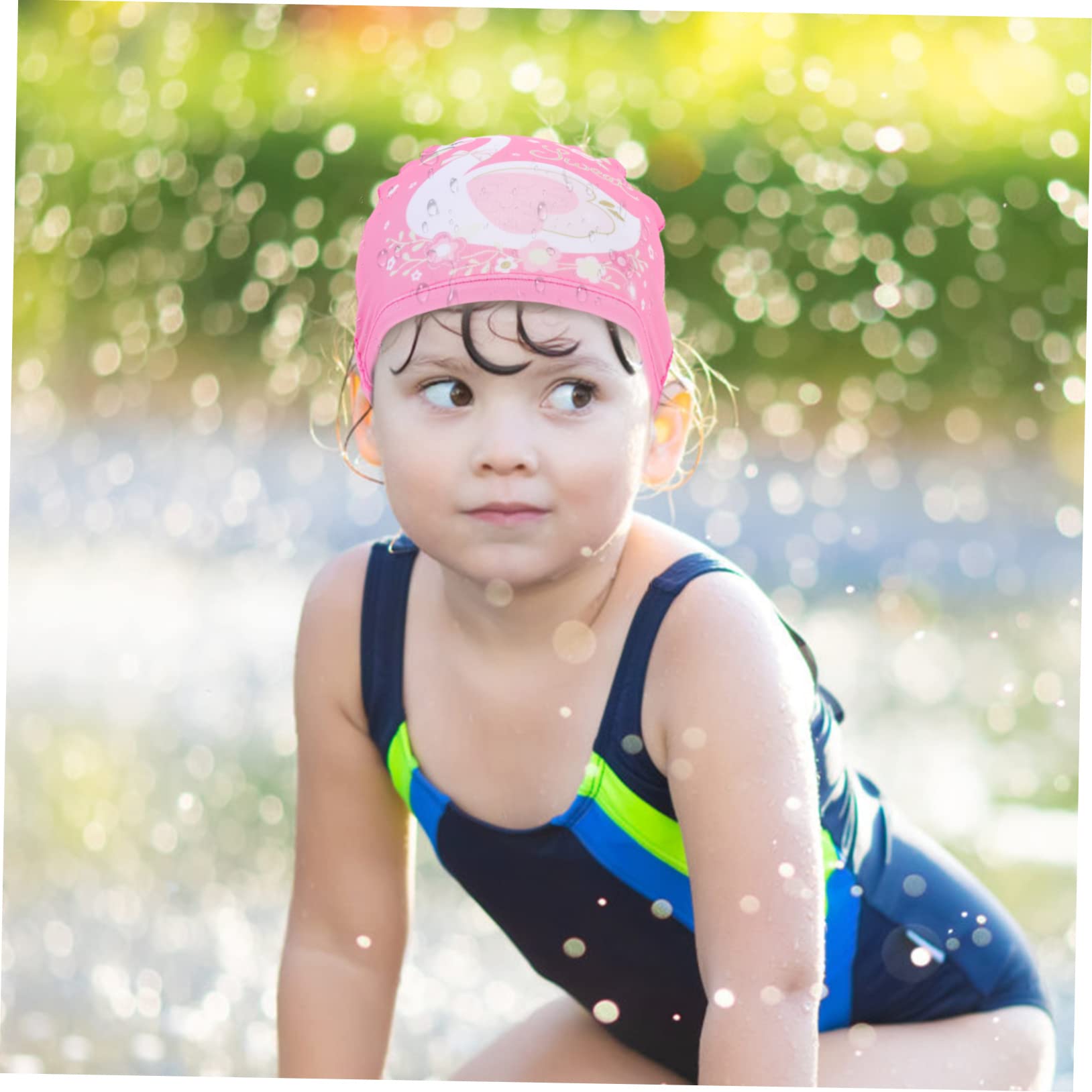 BESPORTBLE Cuffia Da Nuoto Caps Cuffie Da Doccia Per Cuffie Da Nuoto Cuffie Da Bagno Dei Cartoni Animati Cappelli Da Bagno Swim Capp Per Rosa Poliestere