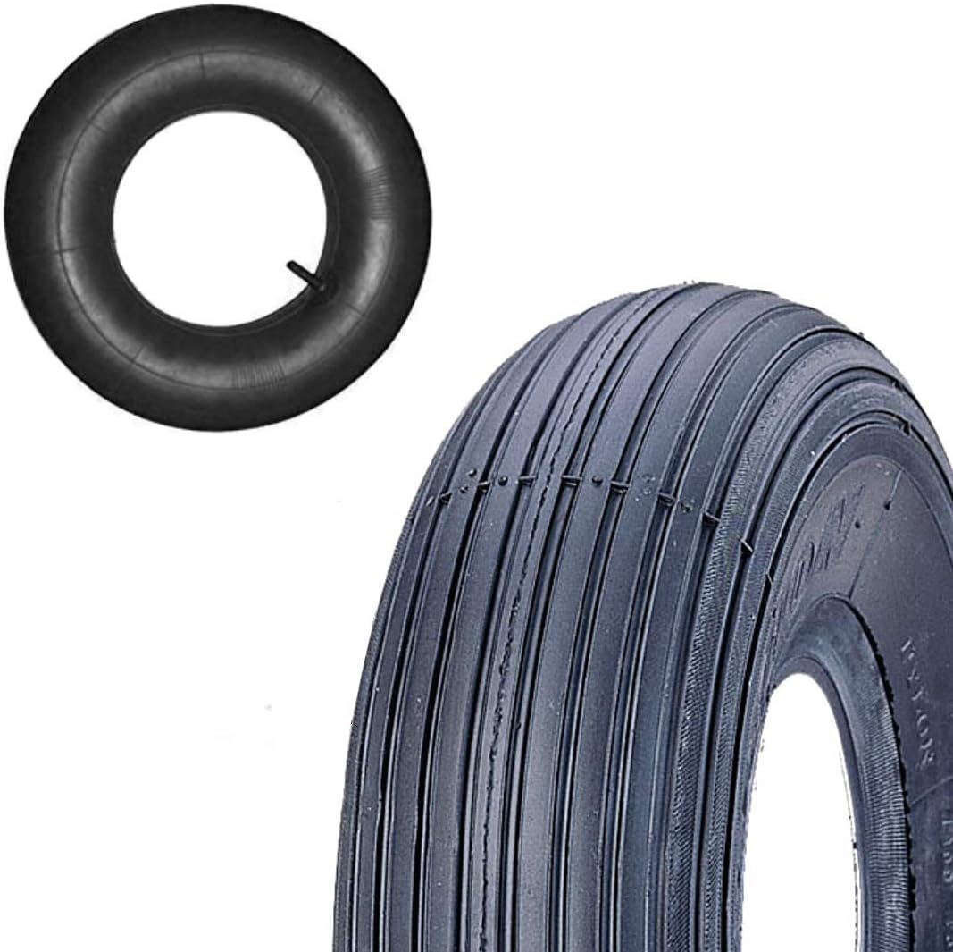 2x10" 3.50-4 ruote pneumatiche carriola (set di 4 -10" nero/argento