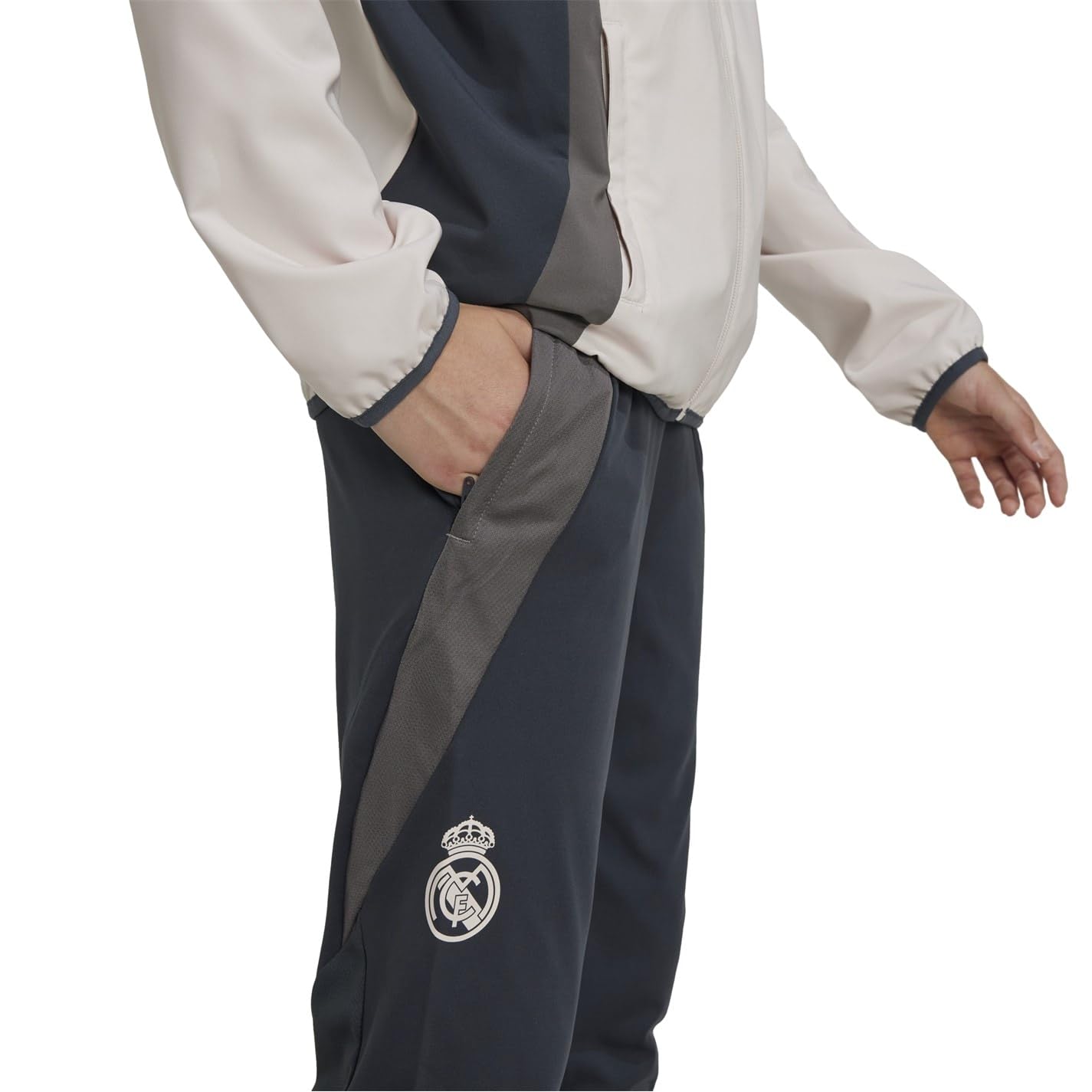 adidas Real Madrid - Pantaloni da allenamento per bambini, colore: Grigio Junior 24/25