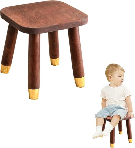 Miniatura 10 de Taburete pequeño de madera de 9.45 pulgadas, taburete pequeño de madera para niños y adultos, taburete pequeño para cocina, baño y soporte de