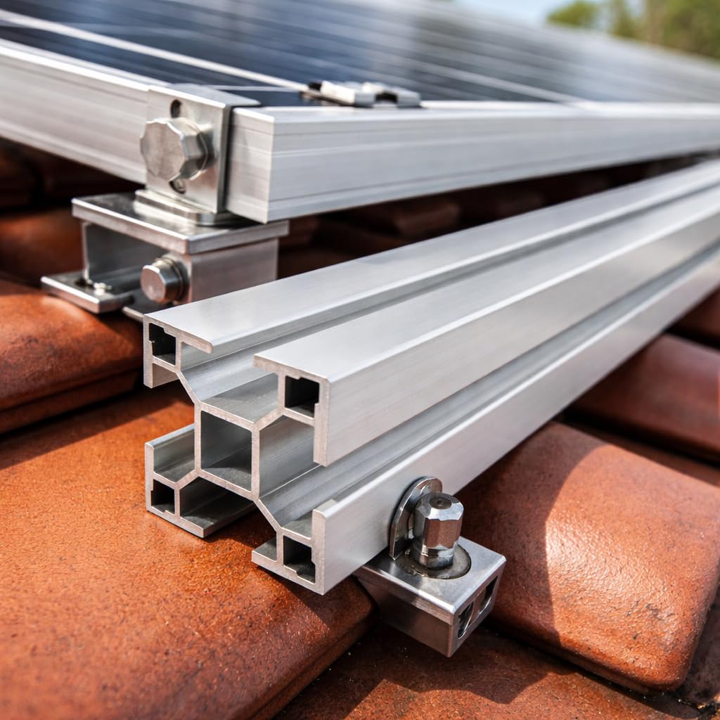 4 x PV Montageschiene 40 x 40 x 109 cm Solarschiene für Photovoltaik & Balkonkraftwerk – PV Unterkonstruktion für Solarmodule – Aluminium Montagesystem