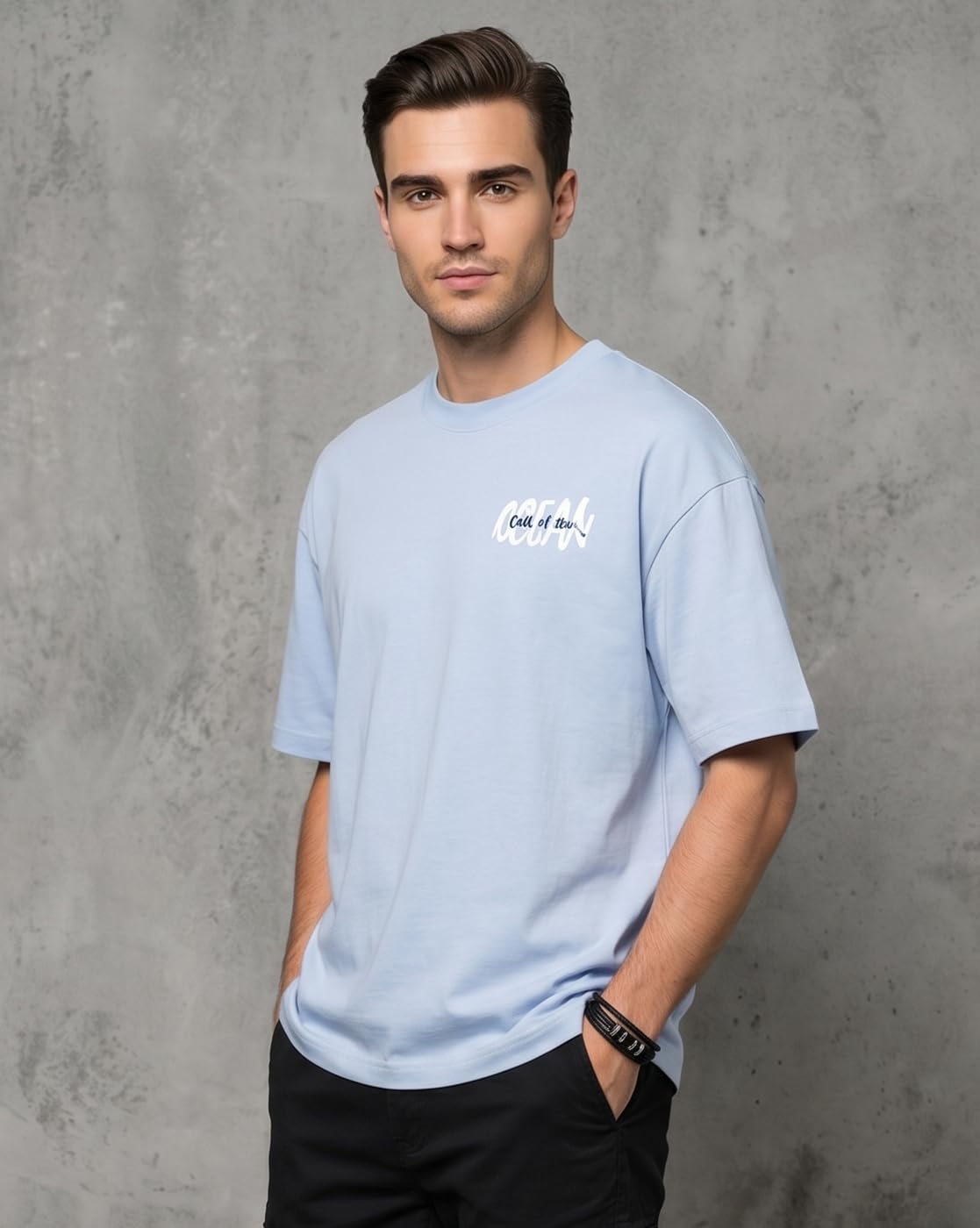 NOBERO Camiseta de algodón para hombre con estampado gráfico