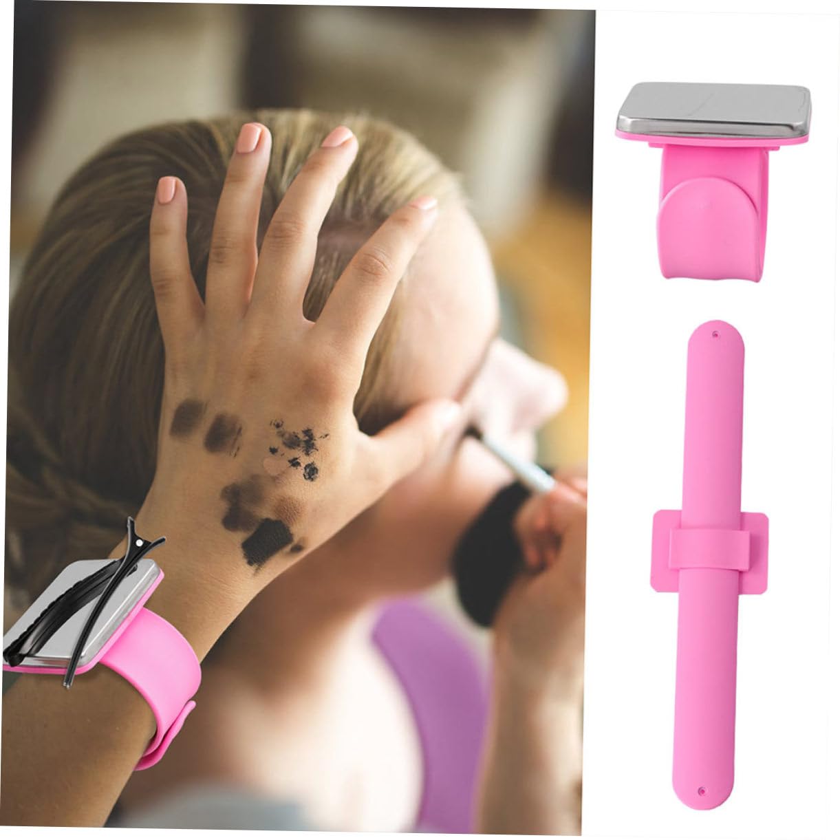 Tofficu 4 Uds Pulsera De Alfiletero Suministros De Peluquería Imán Soporte De Aguja Soporte De Clip Para El Pelo Muñeca Magnética Costura