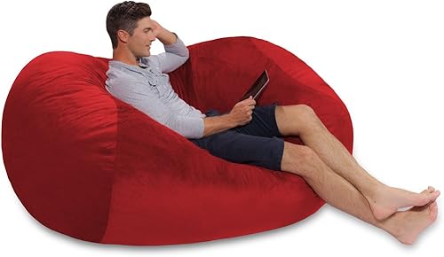 Miniatura 174 de Comfy Sacks - Puf de espuma viscoelástica de 7.5 pies, tumbona de piel sintética color negro Piel sintética, color negro,Piel sintética de color