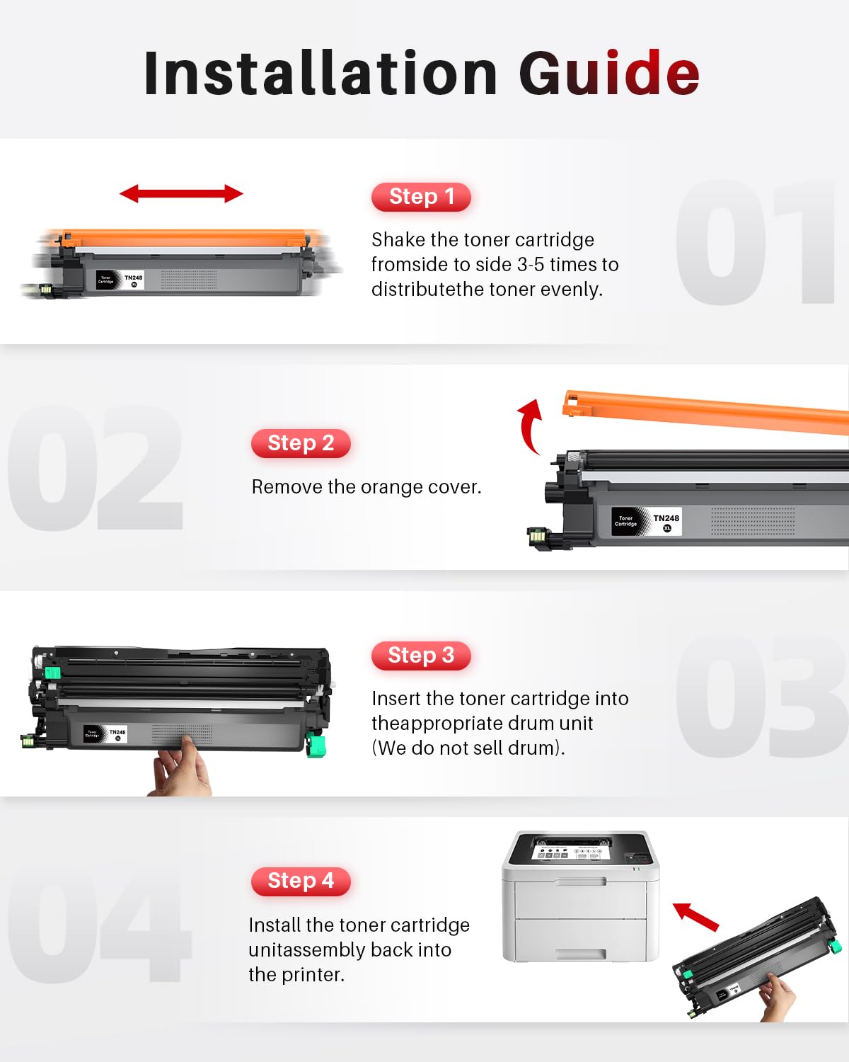 Halloya TN248XL TN-248XL TN-248BK Toner 248 compatibile con Brother TN-248 TN-248XL per Brother MFC-L3760CDW MFC-L3740CDW DCP-L3560CDW HL-L3240CDW MFC-L8390CDW DCP-L3520CDW (1 nero)