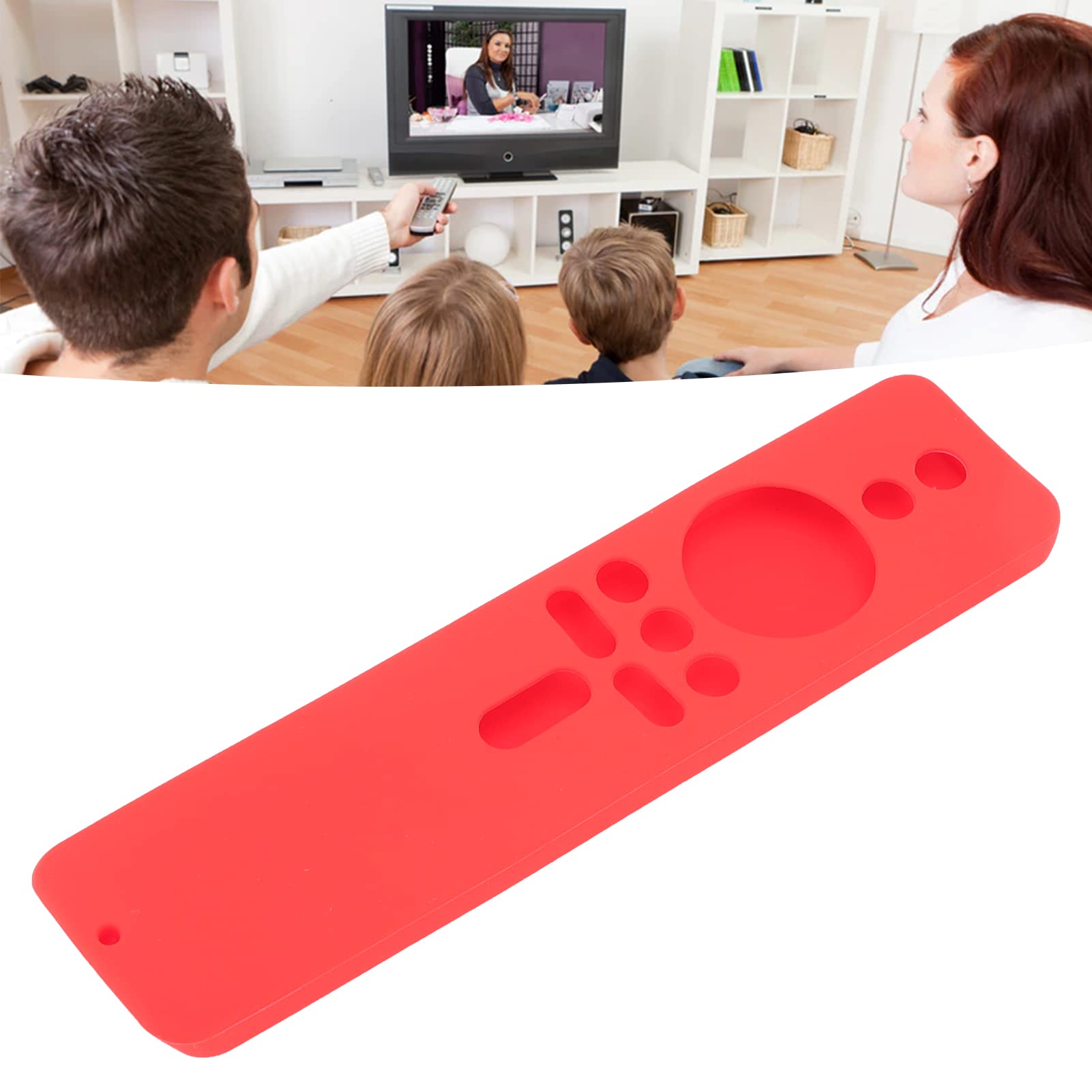 Cover per Telecomando in Silicone Antiscivolo per TV Stick 4K - Custodia Protettiva Antiurto con Cordino - Materiale Lavabile, Accesso Completo Ai Pulsanti (Insieme rosso)