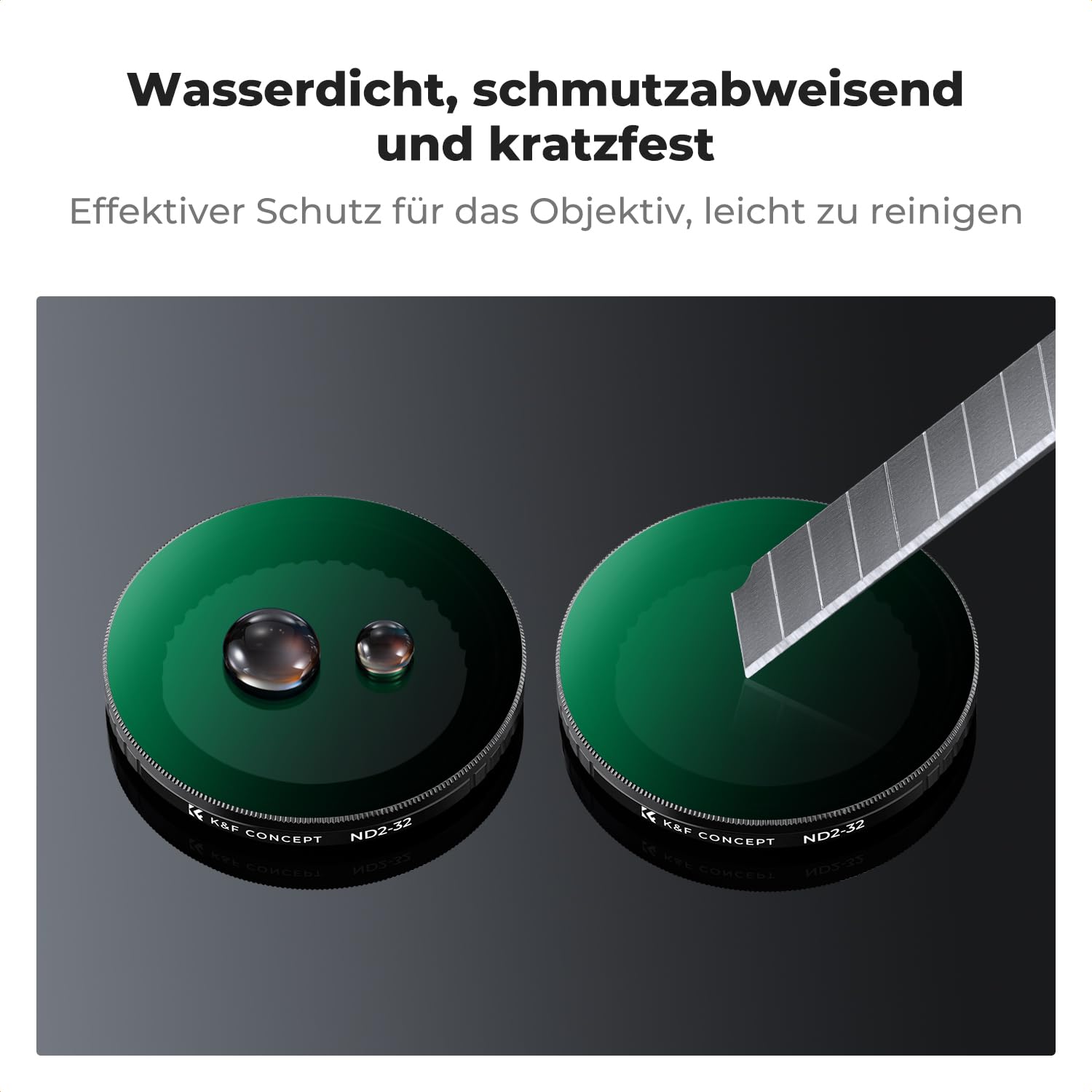 K&F CONCEPT Push in Variable ND2-32 Filter Kompatibel mit DJI Osmo Action 5 Pro, Neutraldichte Zubehör Light Reduction Filter für Osmo Action 4/3, Multicoated HD Optical Glass Action Kamera Zubehör