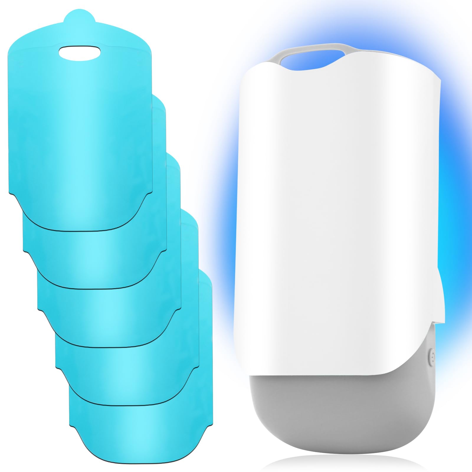 AICase Trappola per insetti volanti per interni,trappola luminosa cattura mosche della frutta,mosche,moscerini e mosche domestiche,trappola per zanzare,tarme (1 base a innesto+1 cartuccia+5 ricariche)