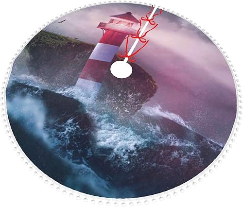 Vista 12 de Falda blanca para árbol de Navidad Let's Go Travel de 30 pulgadas con pompones esponjosos para árbol de fiesta navideña Vamos a viajar