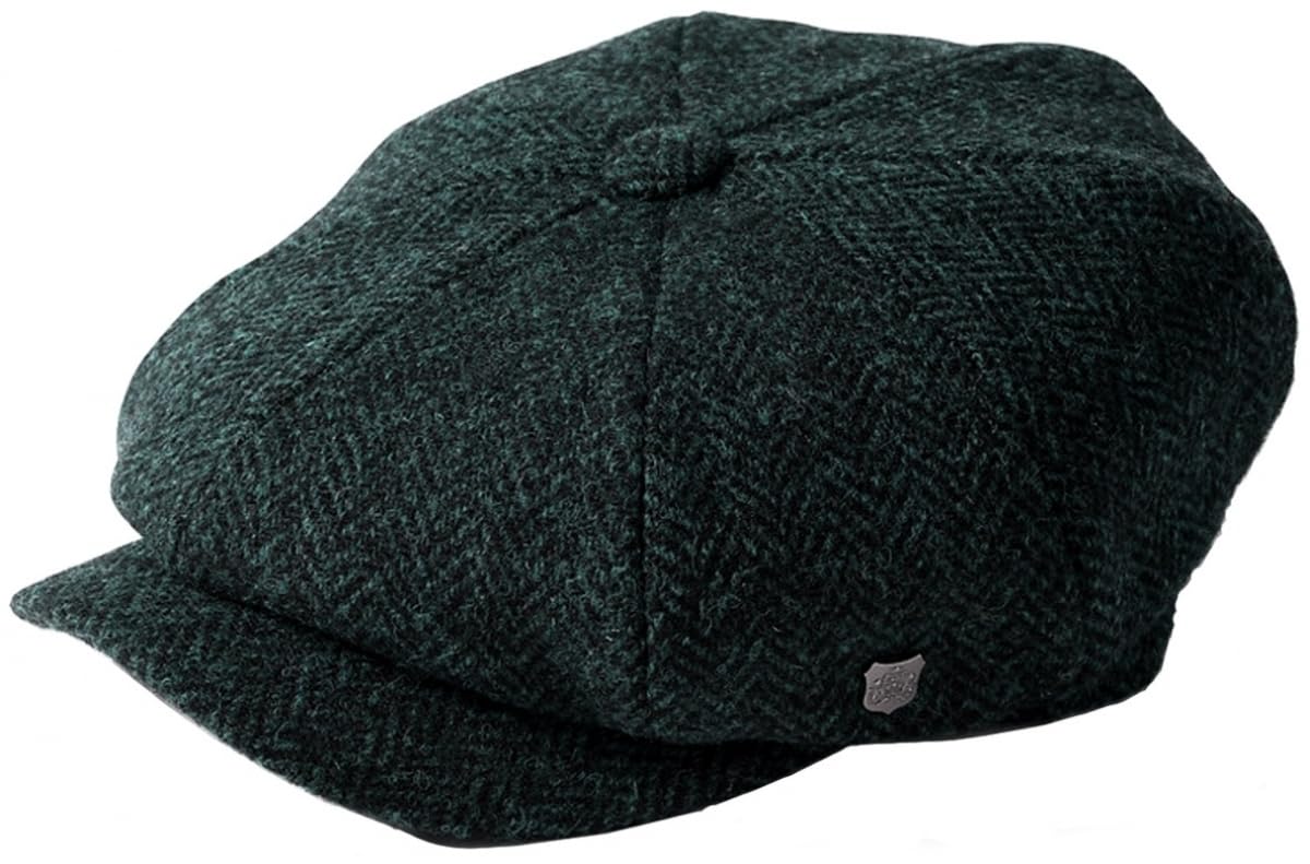 Failsworth Millinery Carloway Harris Tweed Baker Boy Cap (Latest Version) in Pattern 3302 - Navy, Size: Medium (58cm)