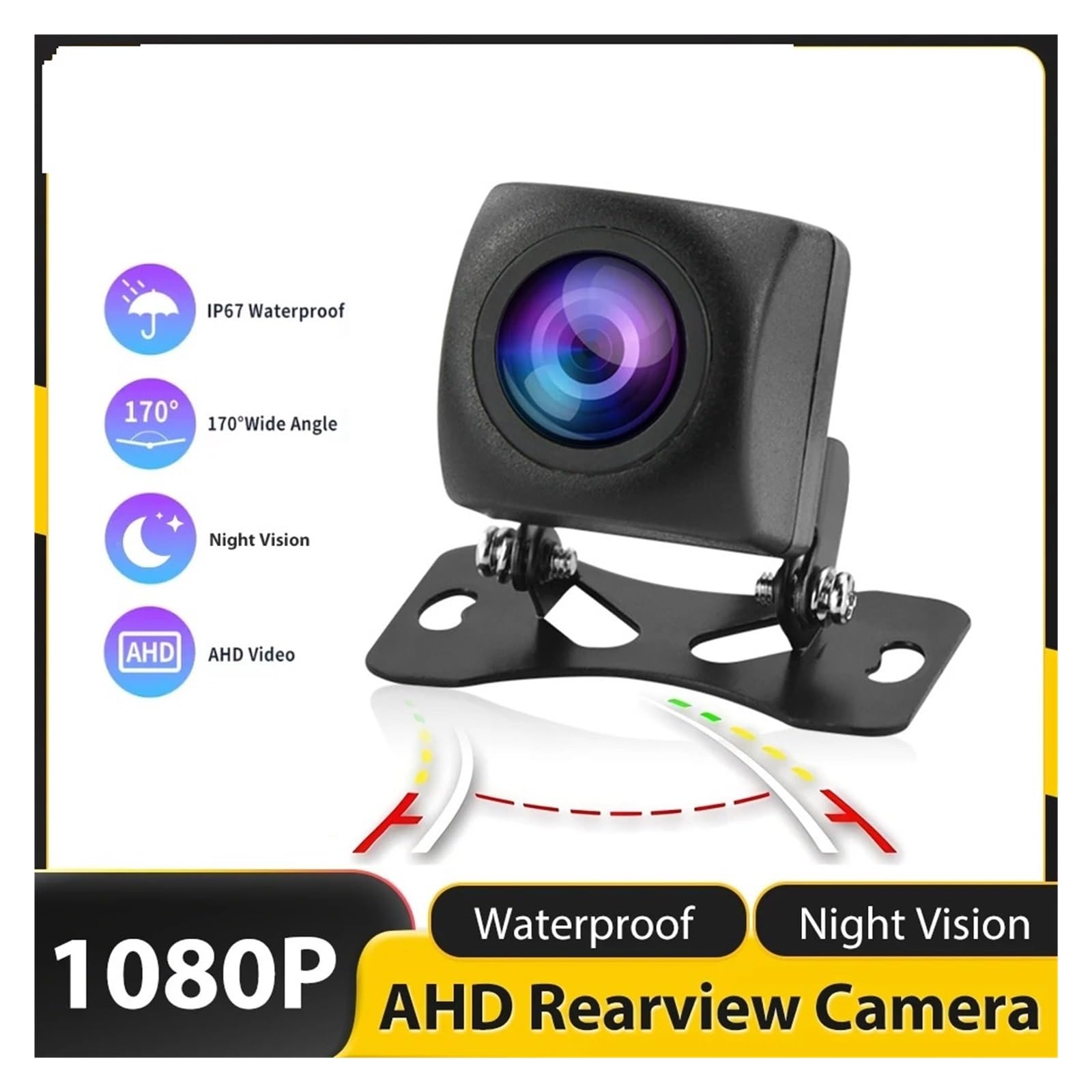 Cámara Aparcamiento Cámara Vista Trasera Coche AHD Visión Nocturna Marcha Atrás Estacionamiento Universal Impermeable HD Imagen En Color Cámara Vehículo Camara Marcha Atras(10piece)