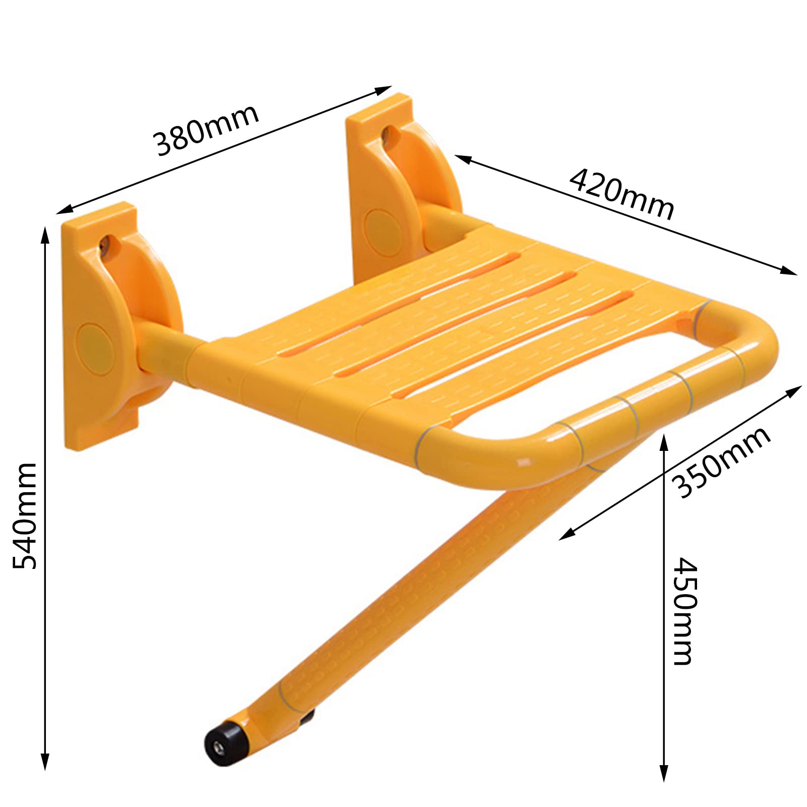 Taburete Plegable for Entrada, Taburete Plegable de Pared, Banco de Ducha, Asiento Plegable con Patas de Apoyo, for Ducha Interior.(White)