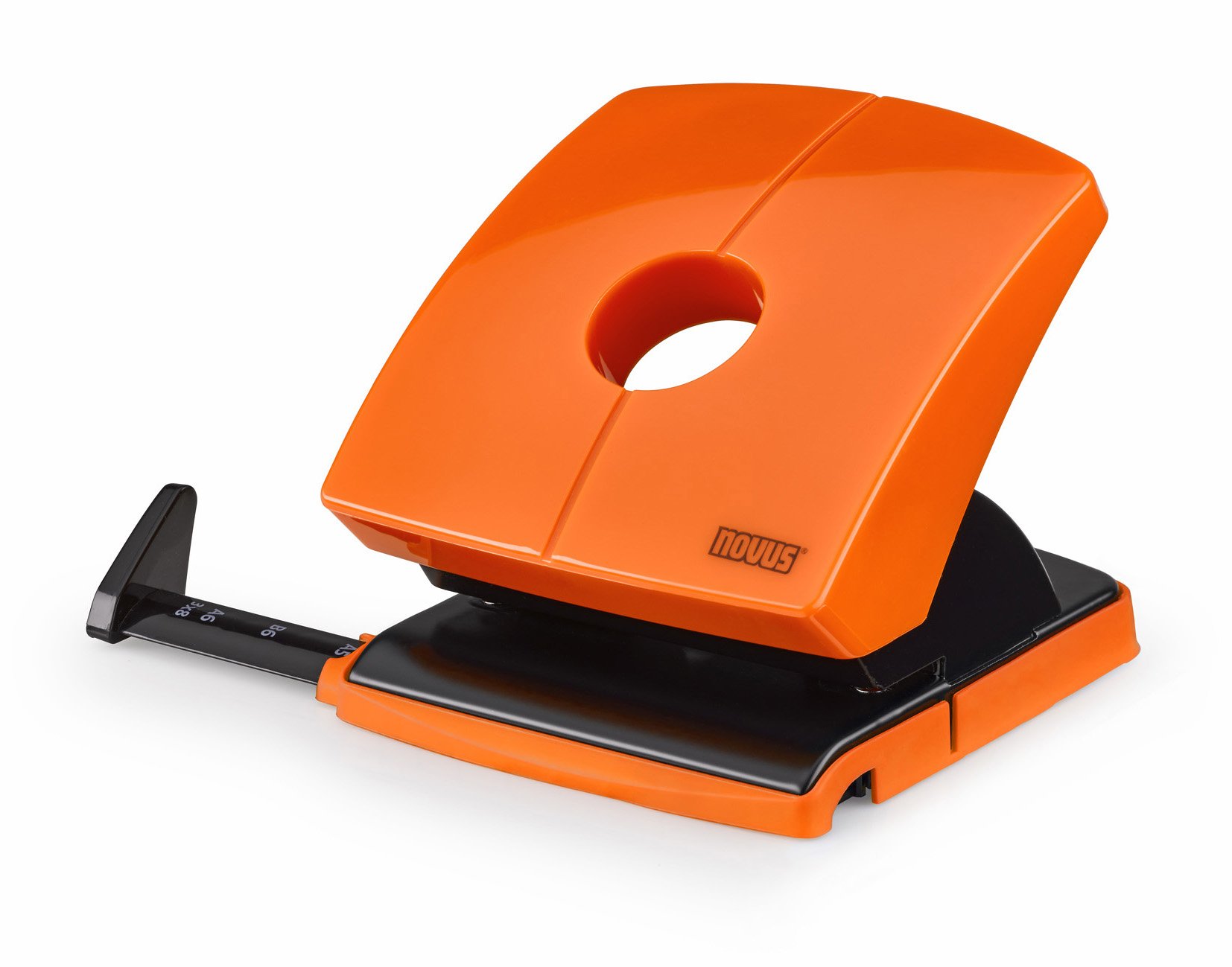 Novus B 230 Colour ID Hole Punch 30 Sheets Stop Rail with Format Specifications Metal/Plastic Orange