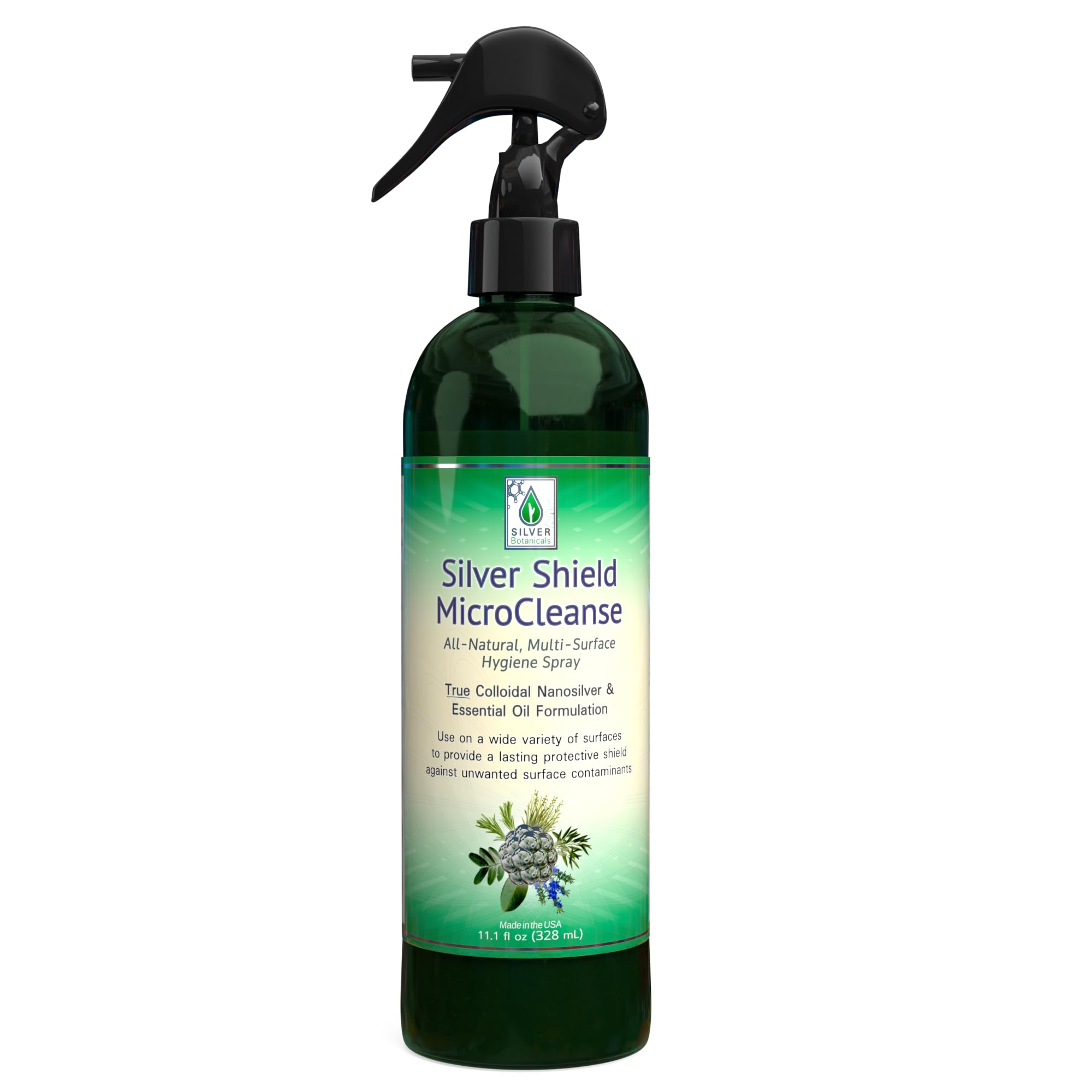 Silver Shield Sanitizer, All Natural Colloidal Silver MicroCleanser, 12 oz.
