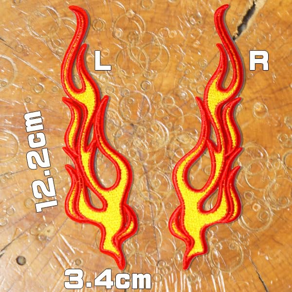 Amazon.co.jp: アメカジワッペン【ロングファイヤーパターン】炎