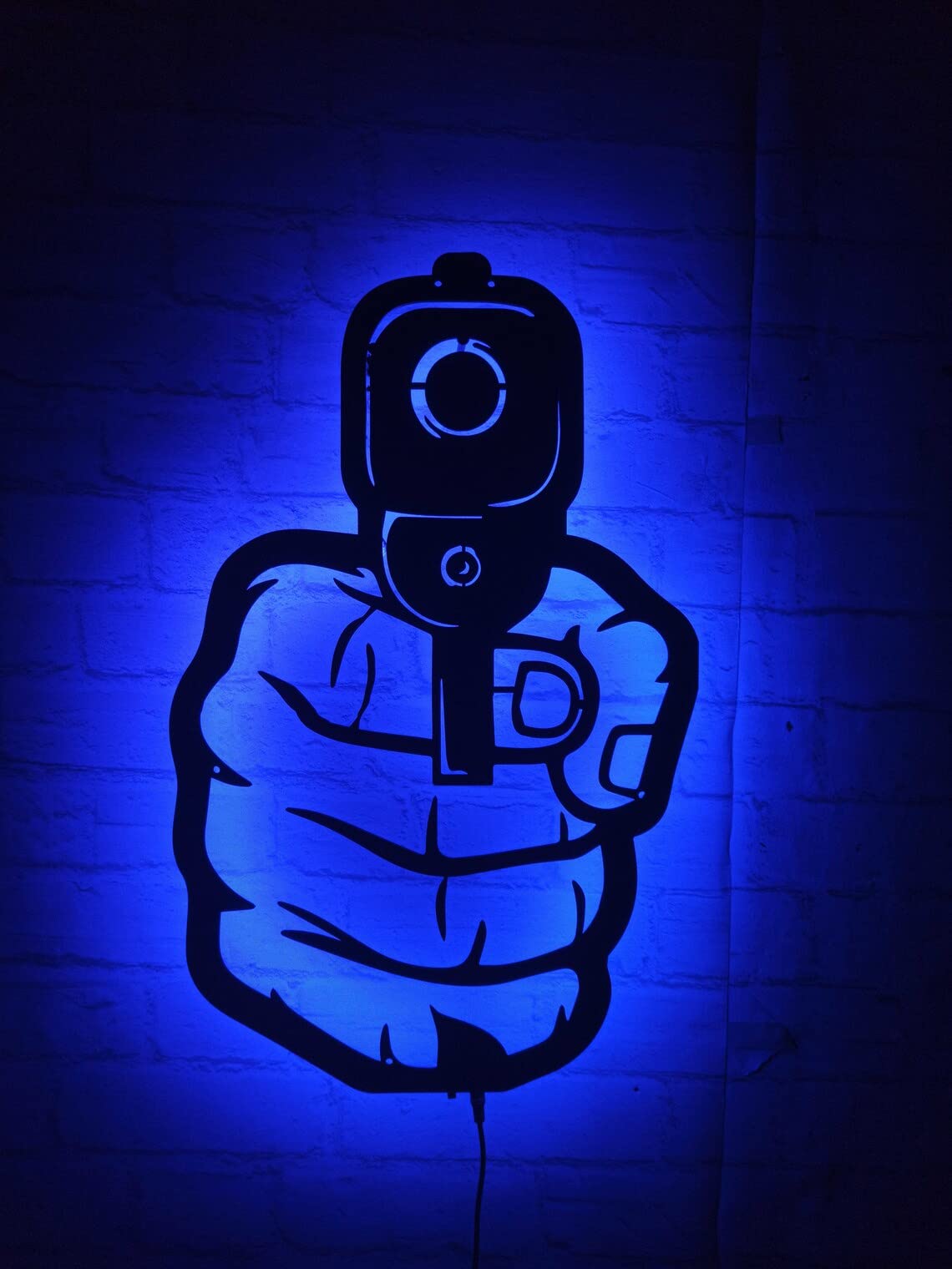 SHAYONA Gun Model Weapon Lighted-up WallArt with RGB Color Changing Led, Wall Decor, Home Decor, Birthday Gift, Personalized Gifts, Gift, 3