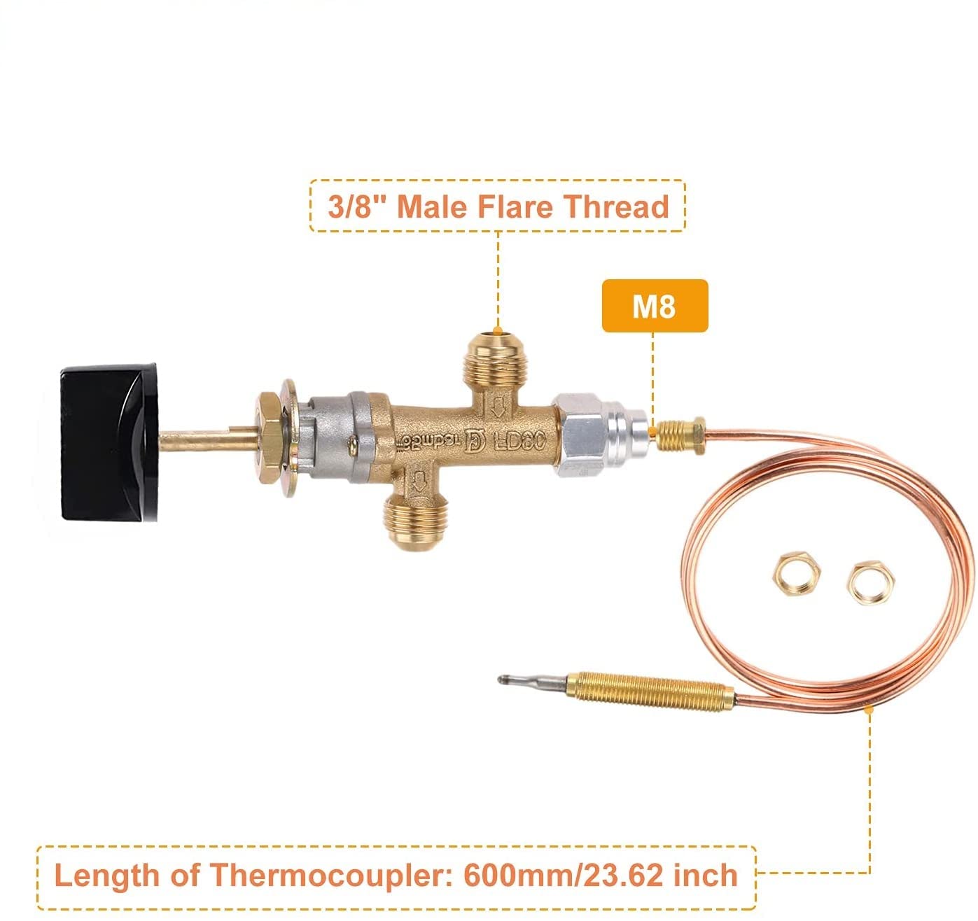 Lot de 7 valves de contrôle de sécurité en cas de panne de flamme pour cheminée à gaz propane basse pression GPL et chauffage de gril – Sécurité et performance améliorées
