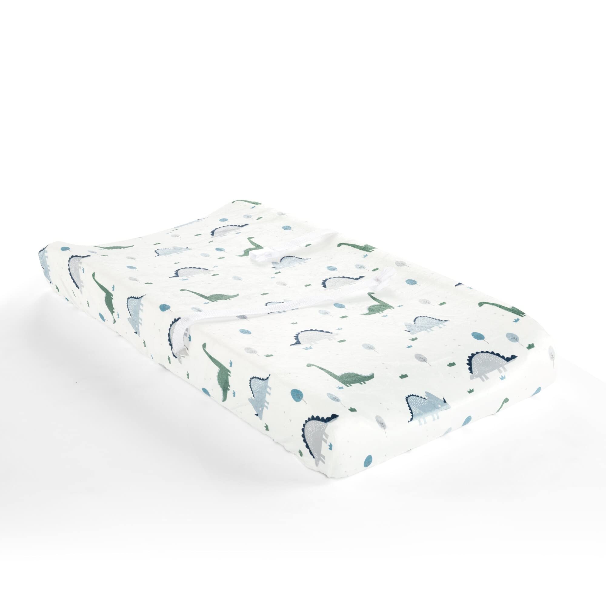 Lush Decor Baby Dinosaurs Roar Soft & Plush Changing Pad Cover, 32" x 16" x 5", Dusty Teal & Gray-image-34