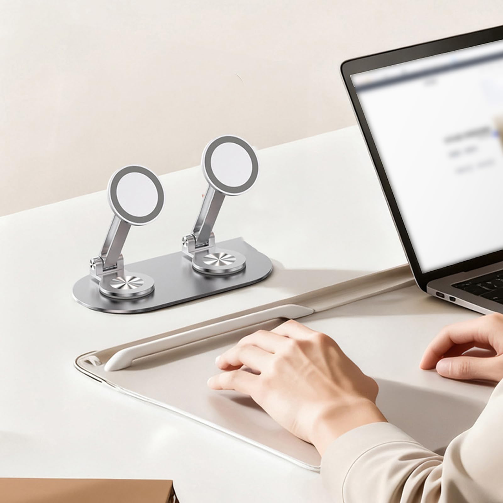 Soporte portátil de doble posición para teléfono 360, gris