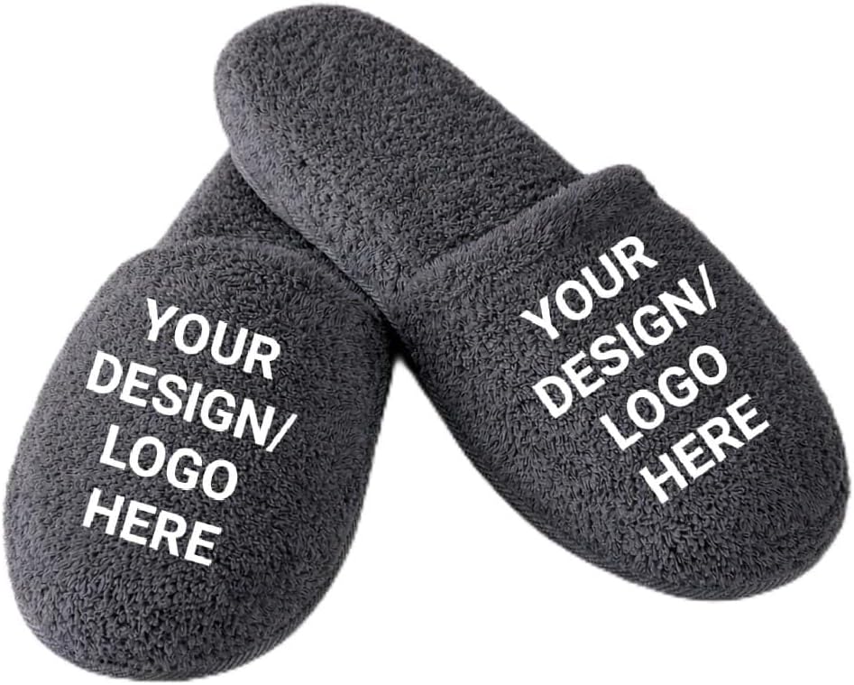 Custom Branded Turkish Terry Cotton Slippers, Luxury 100% Cotton Terry Spa Slippers for Men and Women