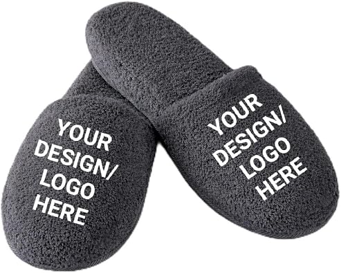 25 Pairs Custom Branded Turkish Terry Cotton Slippers, Luxury 100% Cotton Terry Spa Slippers for Men and Women