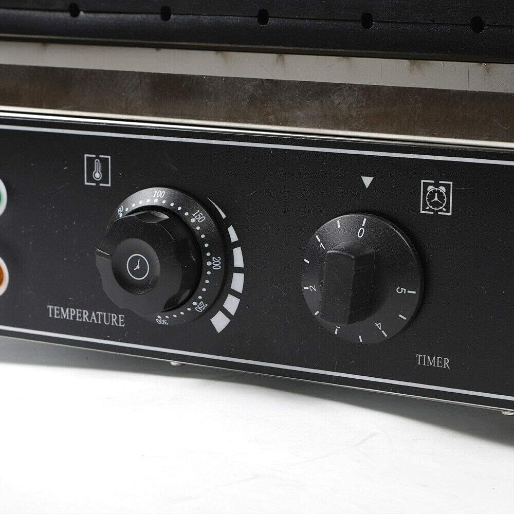 Elektryczna gofrownica ze stali nierdzewnej, 1500 W, 6 sztuk, nieprzywierająca, gofrownica z timerem i przyciskiem regulacji temperatury, wyświetlacz koloru pieczenia