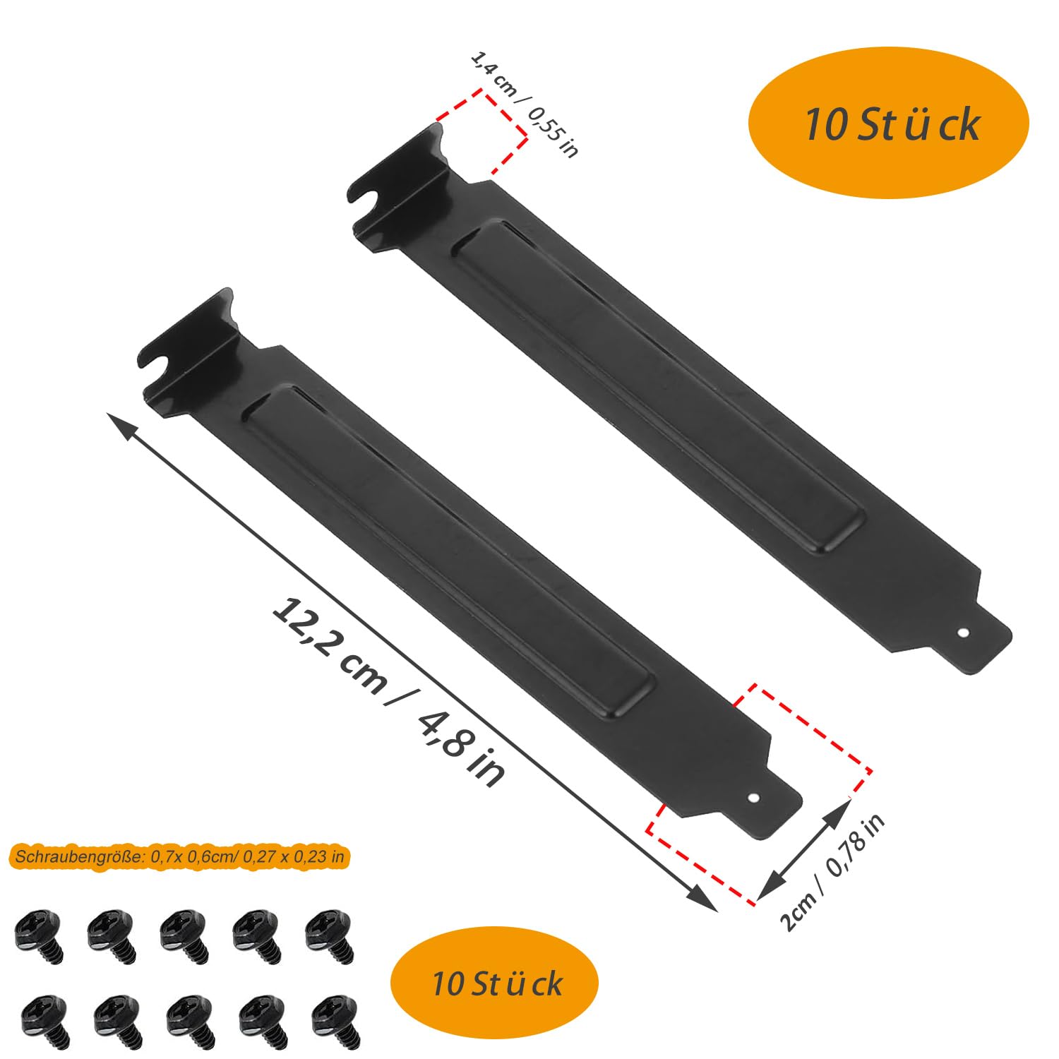 Copri Slot PCI, Confezione da 10 Copri Slot PCI, Piastra di Copertura del Filtro Antipolvere in Acciaio Duro Perforato, Con Viti, Nero