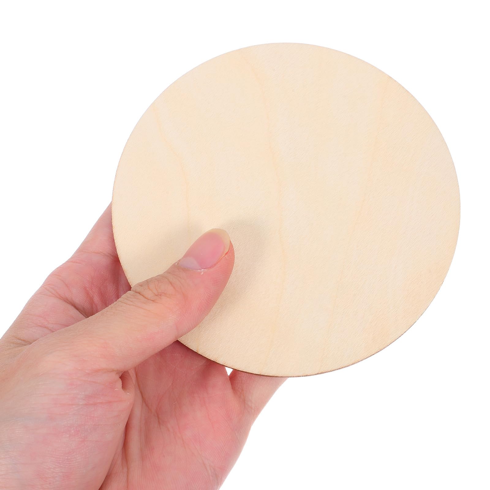 Housoutil 50 piezas Círculos de Madera Redondos Lisos para Manualidades de Madera Natural sin Terminar para Pintura y Decoración